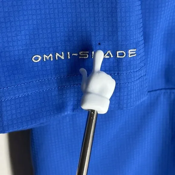 Columbia PFG Shirt Performance Fishing Gear Short Sleeve Blue Vented L - Picture 10 of 10